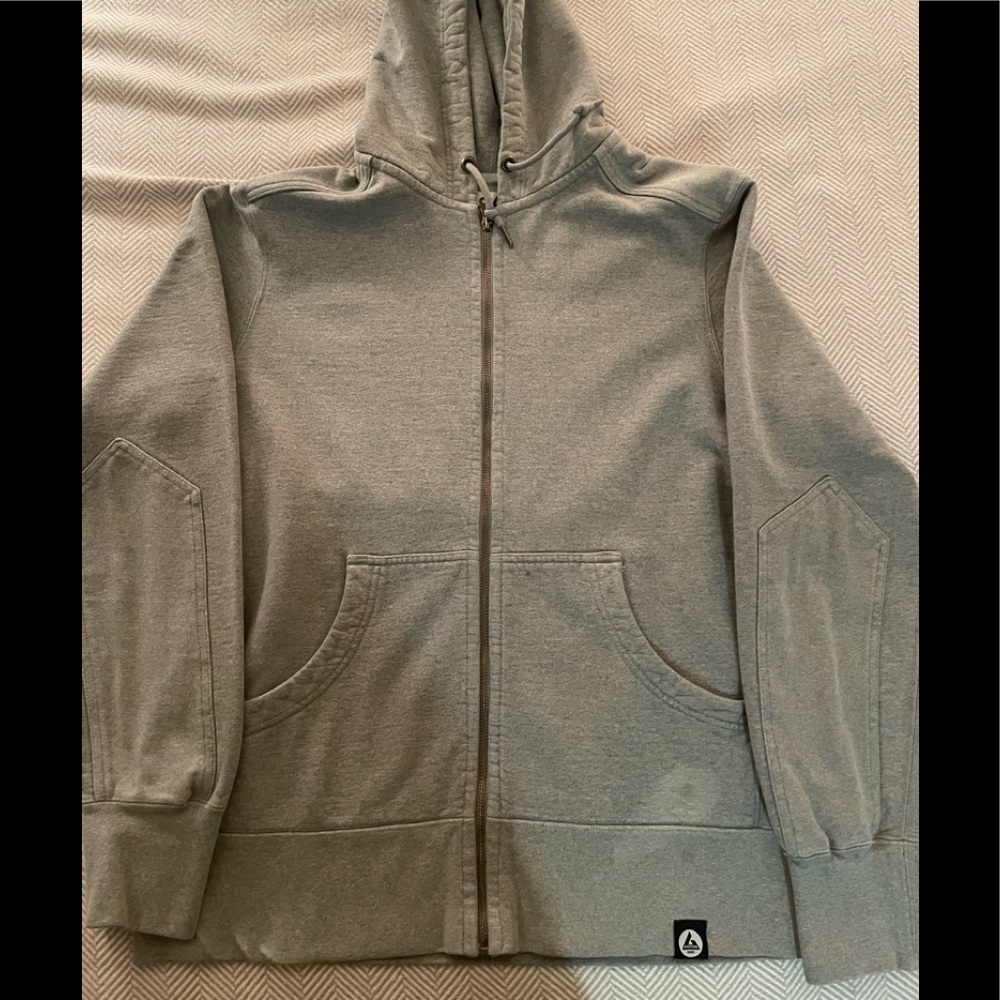 American Giant Mens Classic Full Zip Hoodie Gray